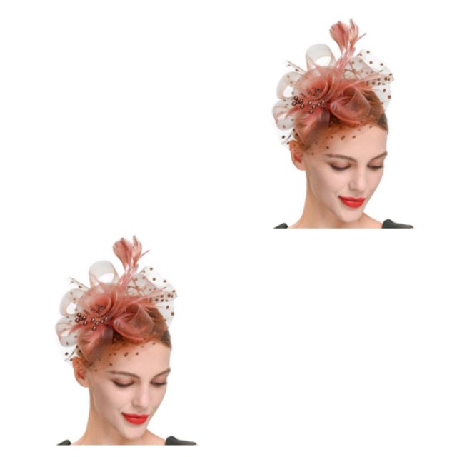Guardurnaity Tocado de boda con flores para el pelo, adorno para el pelo de fiesta Simple ahorrador de espacio Vintage, colgante de cabeza con Clip Rojo 2Conjunto
