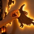thumbnail image 5 of LED Halloween Witch Wall Decorations, Rustic Wooden Witch Lighted Decor 7pcs For Home Party, 5 of 7