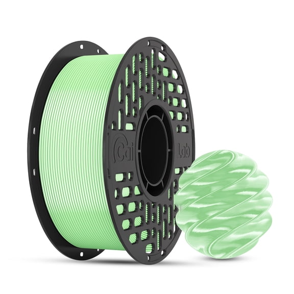 CaiLab PLA Silk High-Gloss Finish 3D Printer Filaments, 2.2lb(1KG) Spool, for FDM 3D Printing,Cream Green