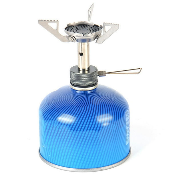 Estufa De Camping Portátil, Quemador De Gas Para Exteriores A Prueba De Viento Con Encendido Piezoelectrico Superpotencia De 5800 W Acero Inoxidable