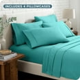 thumbnail image 5 of Bare Home Luxury Bed Sheet Set - Premium 1800 Collection - 6 Piece - King, Turquoise, 5 of 7
