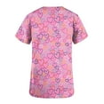 thumbnail image 4 of TIMIFIS Hauts de Sarrau pour Femmes Saint-Valentin Manches Courtes Col en V Hauts Uniforme Saint-Valentin Imprimé Poches Blouse Soins Infirmiers avec Poches pring, 4 of 4