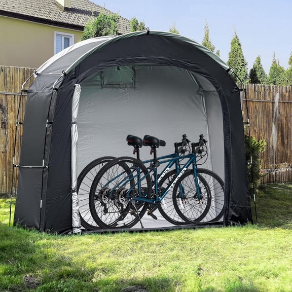 Bike Storage Shed Tent, Waterproof Portable Bicycle Cover with 30% More Top Storage Space for 2/3/4/5 Bikes