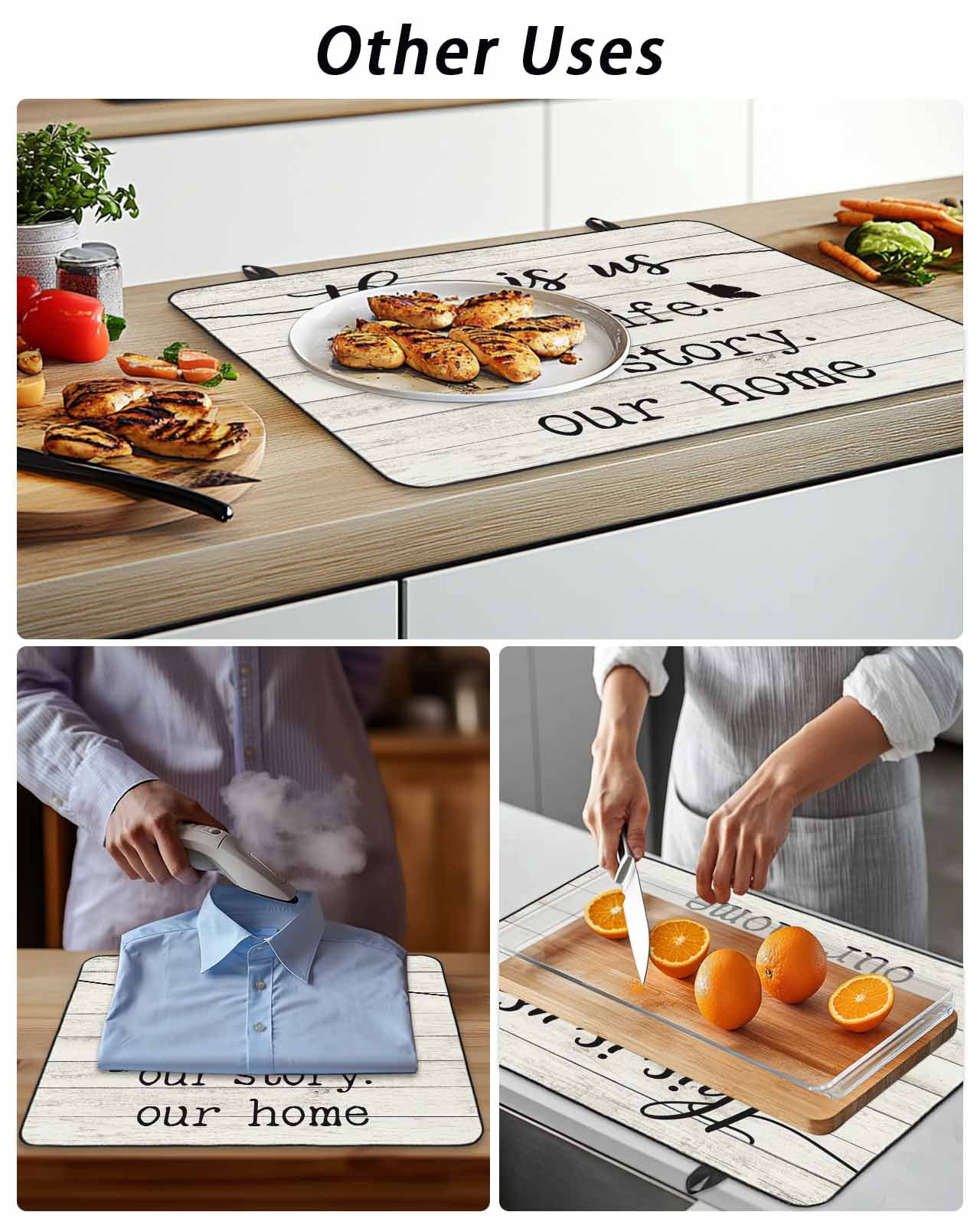 Stove Top Covers for Electric Stove, Farmhouse Butterfly Glass Stovetop Cover Protector, Rustic Retro Wooden Striped Induction Cooktop Protector Oven Mat for Kitchen Countertop 24"x21"