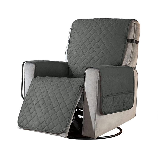 Injueey Funda de poliéster para silla de cubierta, desmontable, impermeable, a prueba de arañazos, multibolsillo, Protector reclinable de repuesto de Decoración del hogar Gris oscuro S Injueey HA072761-01
