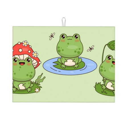 

Sigee Frog Amanita Mushroom for Dish Drying Mat for Kitchen Counter Premium Kitchen Drying Mat 18 x 24 Dish Drying Pad
