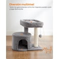 thumbnail image 4 of Árbol para Gatos, Rascador con Plataforma Acolchada, con Tronco de Sisal, para Gatitos, Gris Ahumado, 4 of 9