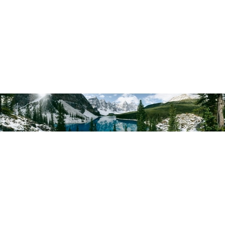 Valley of the Ten Peaks Banff National Park Alberta Canada Canvas Art - Panoramic Images (4 x