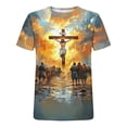 thumbnail image 5 of UVEASISHA Men's Big and Tall Christian T-Shirt Easter Jesus Cross Print Faith Tshirts Regular Fit Short Sleeve Casual Tees Religious Holiday Wear Yellow XL, 5 of 5
