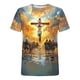 thumbnail image 5 of Ceisia Men's Religious Cross Print T-shirt Loose Fit Short Sleeve Round Neck Casual Easter Fashion Tee Tops Yellow M Gifts, 5 of 7