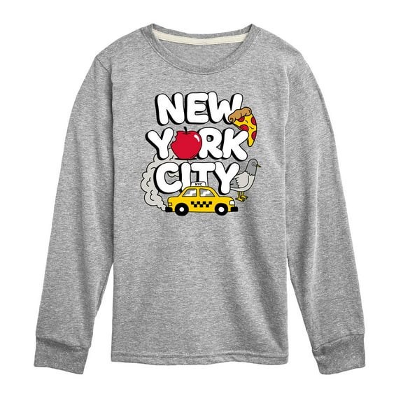 Instant Message - New York City Collage  - Toddler & Youth Long Sleeve Graphic T-Shirt