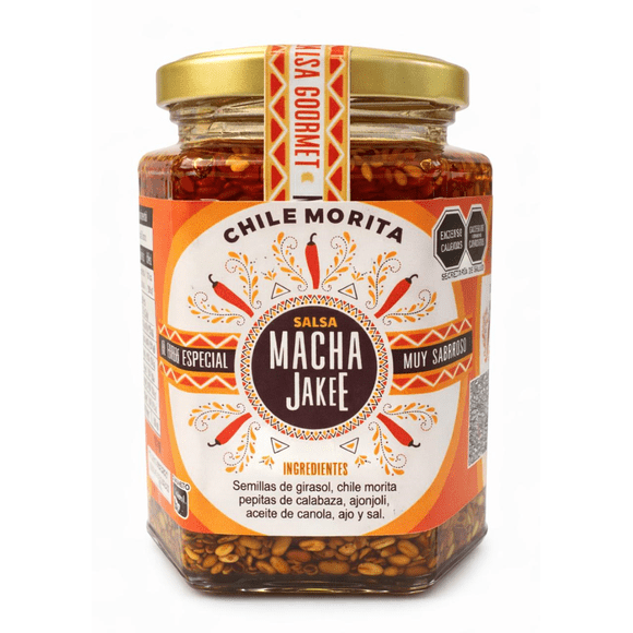 Salsa Macha Jakee de Chile Morita 250ML | Salsa Artesanal Gourmet Mexicana | Chile Seco, Semillas | Ideal para Carnes, Quesos, Botanas