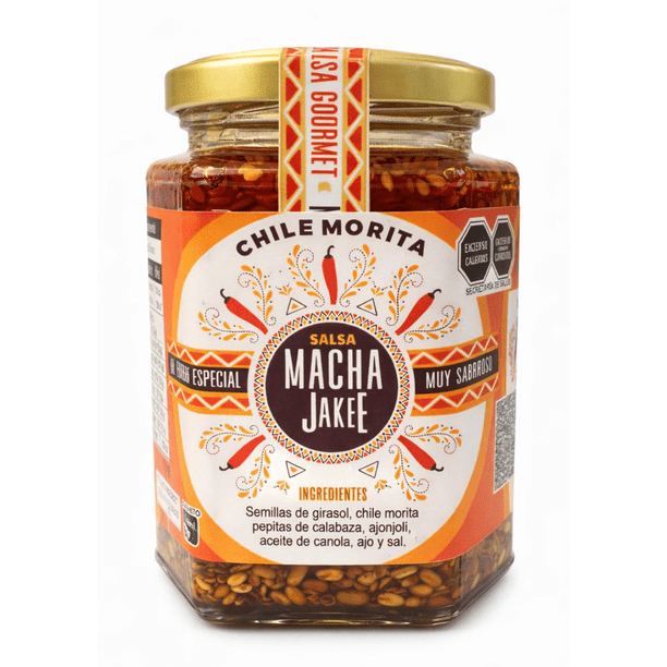 Salsa Macha Jakee de Chile Morita 250 ml | Salsa Artesanal Gourmet Mexicana | Chile Seco, Semillas | Ideal para Carnes, Quesos y Botanas.