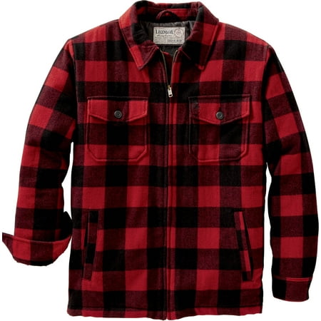 Legendary Whitetails Men's Tough as Buck Outdoorsman Berber Lined Long Sleeve Wool Coat
