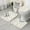 White Highland Cow, variant on White Highland Cow Leaf Pattern Bathroom Rugs Sets 3 Piece,Toilet Cover Set,Absorbent Non Slip Bathroom Mats Sets with U-Shaped Contour Rug Toilet Rug Set