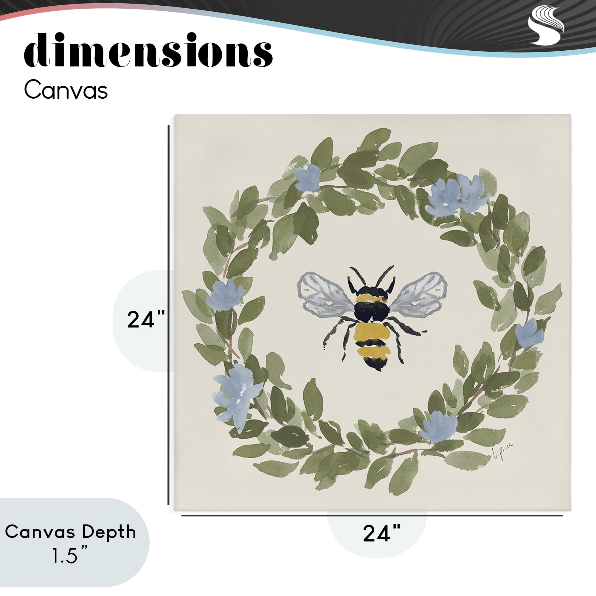 Stupell Industries Bee Celebration Wreath Canvas Wall Art, design by Lucille Price