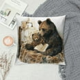 thumbnail image 2 of COMIO Set of  Vintage Bear Throw Pillow Covers,Cabin Wolf Pattern Cushion Case for Home Living Room Decor, Farmhouse Animals Brown Yellow Decorative Throw Cushion Case,, 2 of 5