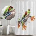 thumbnail image 5 of Xipuska Green Funny Frog Shower Curtain - Water Repellent Fabric Shower Curtains Washable, Animal Vintage Artwork Watercolor Decorative Polyester Cloth Bathroom Curtains Modern Bath Decor 36"x72", 5 of 6