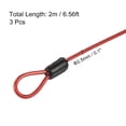 thumbnail image 2 of Unique Bargains Security Cable 2.5mm x 2m/6.5ft Coated Luggage Lock Wire Rope with Double Loop, Clear Red, 3 Pack, 2 of 5