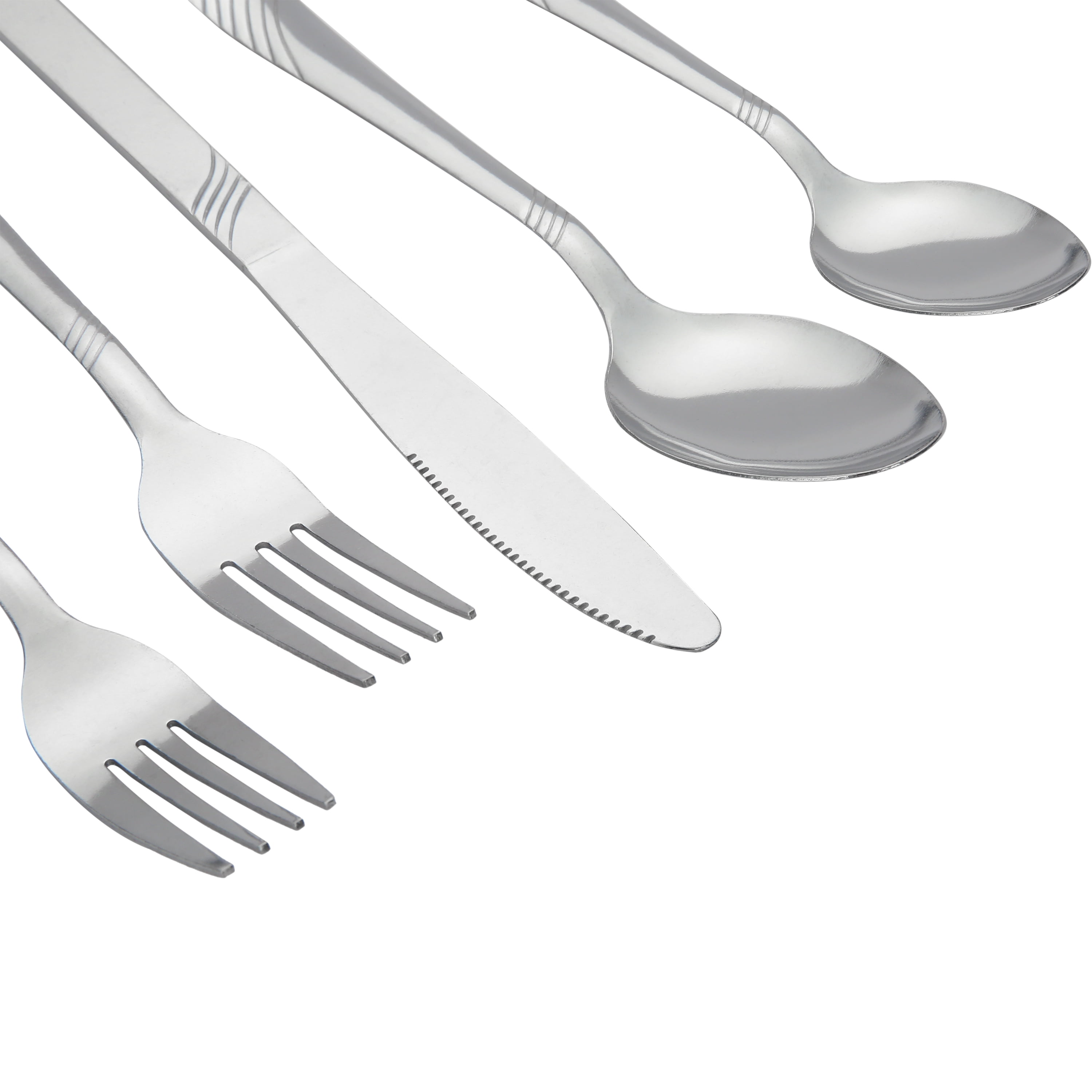 $5/mo - Finance Tribal Cooking 48 Piece Silverware Set - Service for 8 -  Stainless Steel Flatware serving set - Cutlery Set - Knives, Fork, and  Spoon - Utensil sets - Dishwasher Safe - Stunning Polished Finish