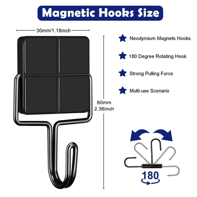 4Pcs 8 Pcs Magnetic Hooks,Heavy Duty 30LBS Neodymium Magnet Hook with Rust Proof for Indoor Outdoor Hanging,Refrige,Grill,Kitchen,Key Holder Silver 4Pcs 8 Pcs Magnetic Hooks,Heavy Duty 30LBS Neodymium Magnet Hook with Rust Proof for Indoor Outdoor Hanging,Refrige,Grill,Kitchen,Key Holder Silver