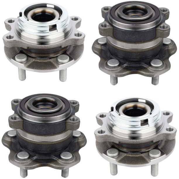 4PC Front & Rear Wheel Bearing and Hub Assembly for 20092014 Nissan