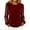 #296-Wine, variant on Craaazy Women's Solid Color Elegant Metallic Velvet Mesh Splicing Crewneck Long Sleeve Tops Gifts