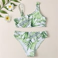 thumbnail image 2 of REDARER Big Summer Irregular Suspenders Leaf Pattern Swimsuit Two Piece Bikini Set Swimsuits Bathing Suits Thin Straps,Girls Swimsuit,11-12 Years, 2 of 6