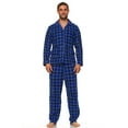 thumbnail image 1 of MarCielo Men's Fleece Pajamas, Classic Premium Plaid Flannel Fleece Pajama Set Sleepwear (M, Navy), 1 of 3
