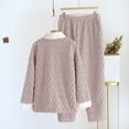 thumbnail image 5 of Cozy Sleepwear for Women Warm Fleece Pajama Set Fall And Winter 2 Pieces Lounge Sets Purple L, 5 of 8