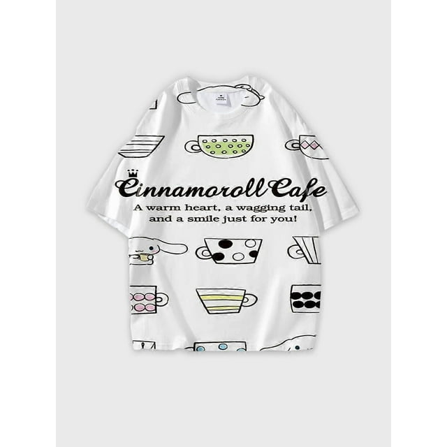 T-shirt round neck Cartoon Role Pattern loose short sleeve JW792