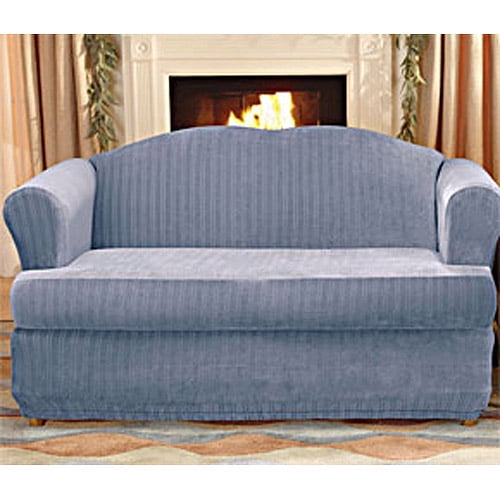Sure Fit Stretch Pinstripe 2 Piece T Cushion Loveseat Slipcover Com - T Cushion Loveseat Slipcover Two Piece Sure Fit Stretch Pinstripe 2 Piece T Cushion Loveseat Slipcover Com - T Cushion Loveseat Slipcover Two Piece