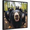thumbnail image 4 of Kate and Laurel Sylvie Funny Animal Black Bear Selfie Framed Canvas Wall Art by The Creative Bunch Studio, 22x22 Black, Funny Cute Animal Art for Wall, 4 of 7