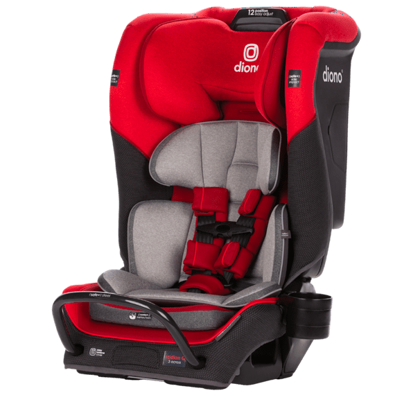 Diono Radian 3QX SafePlus All-in-One Convertible Car Seat, Slim Fit 3 Across, Red