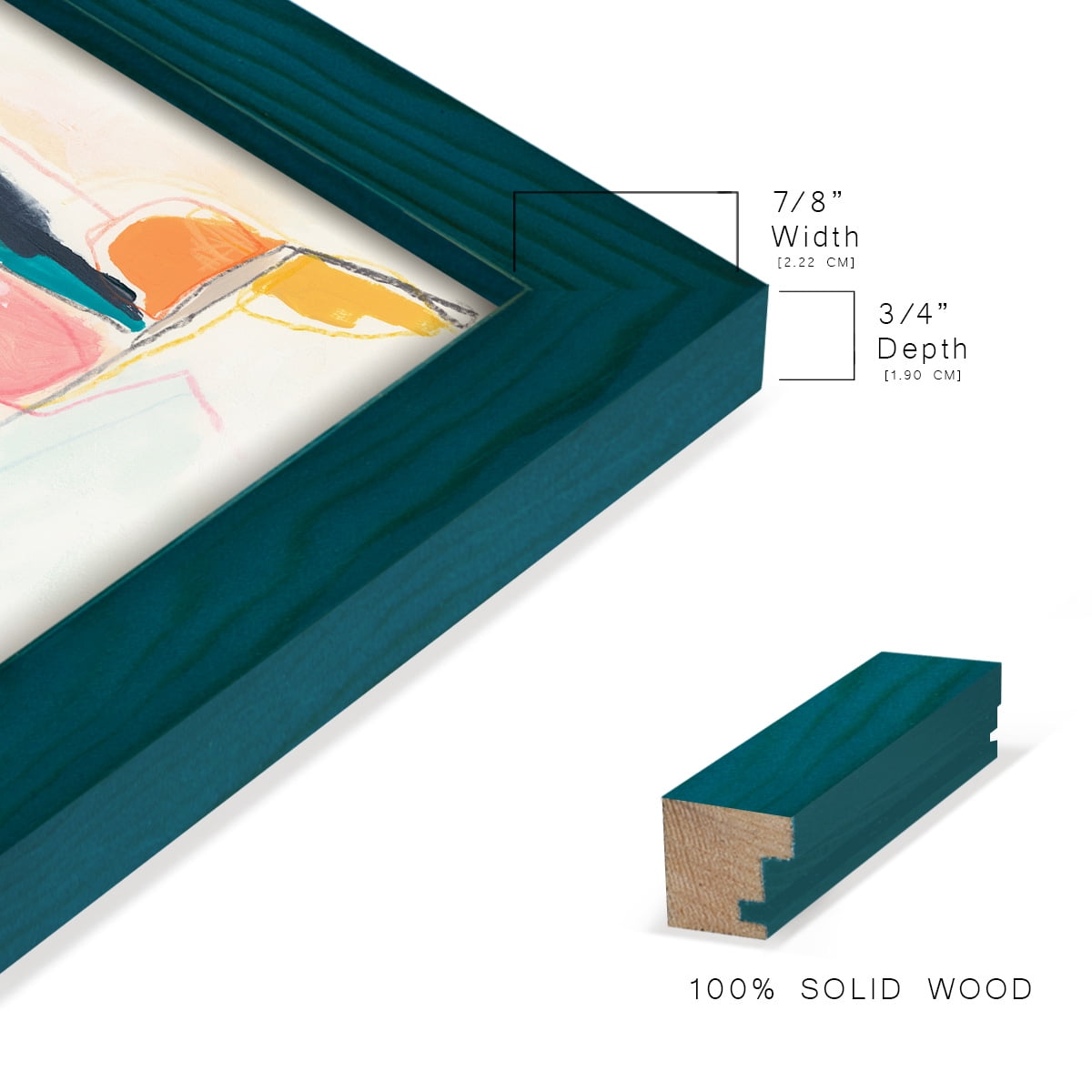 Factotum I -Framed Print w/glass-Ocean Blue