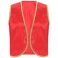 thumbnail image 3 of Chaleco de fiesta para hombre, trajes de Cosplay del príncipe árabe, Sultán Oriental, chaqueta frontal abierta, borde dorado, disfraz de juego de rol árabe de Halloween, 3 of 5