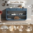 thumbnail image 6 of Harper & Bright Designs Farmhouse Rectangular Console Table with Storage, Narrow Entryway Table with 3 Drawers and 2 Open Shelves, Curved Sofa Table with Solid Wood Base for Living Room, Blue, 6 of 14