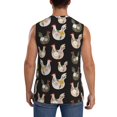 thumbnail image 4 of Pofeuu Flowe Rooster Print Men's Muscle T-Shirt, Sleeveless, Muscle Tank, Classic Muscle Tee Top For Men Casual Sleeveless Muscle T-Shirt Trendy Clothes-XX-Large, 4 of 7