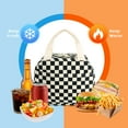 thumbnail image 2 of XXXFLOWER Lunch Box for Women Men Large Insulated Lunch Tote Bag Cute Cooler Bag with Pockets (Corduroy Black Check), 2 of 7