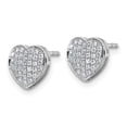 thumbnail image 2 of 14k White Gold Diamond Heart Post Earrings, 2 of 4