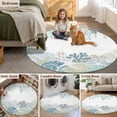 thumbnail image 6 of Summer Marine Life Round Living Room Rugs 3.3 ft, Ocean Corals Coastal Starfish Teal Sand Dollar Washable Area Rug with Non-Slip Sturdy Edge Binding Round Front Door Mat Floor Carpet for Entryway, 6 of 9