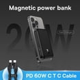 thumbnail image 1 of Baseus magsafe Power Bank 6000mAh 20W Cargador de teléfono inalámbrico Batería externa Carga rápida para iPhone 14 13 12 Series Poverbank Tan Jianjun  unisex, 1 of 2