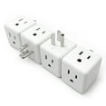 Maxxima 3 Outlet Cube Adapter Wall Plug Grounded Electrical Wall Tap