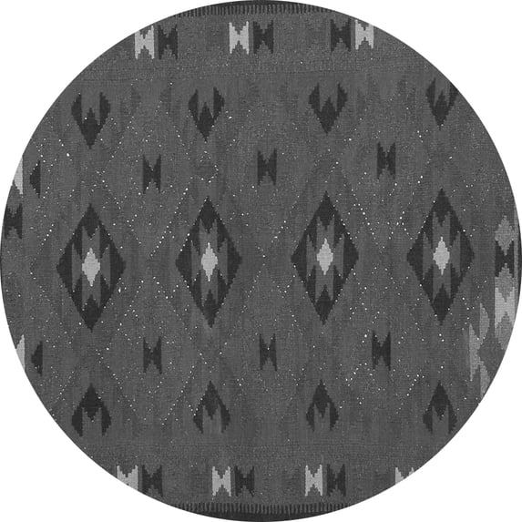 Ahgly Company Indoor Round Southwestern Gray Country Area Rugs, 7' Round