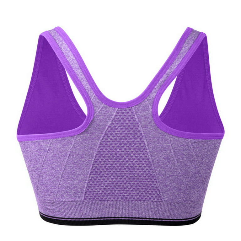 Zipper Front Closure Push Up Racerback Yoga Sports Bras for  Women,Comfortable Wirefree Post-Surgery Bra 