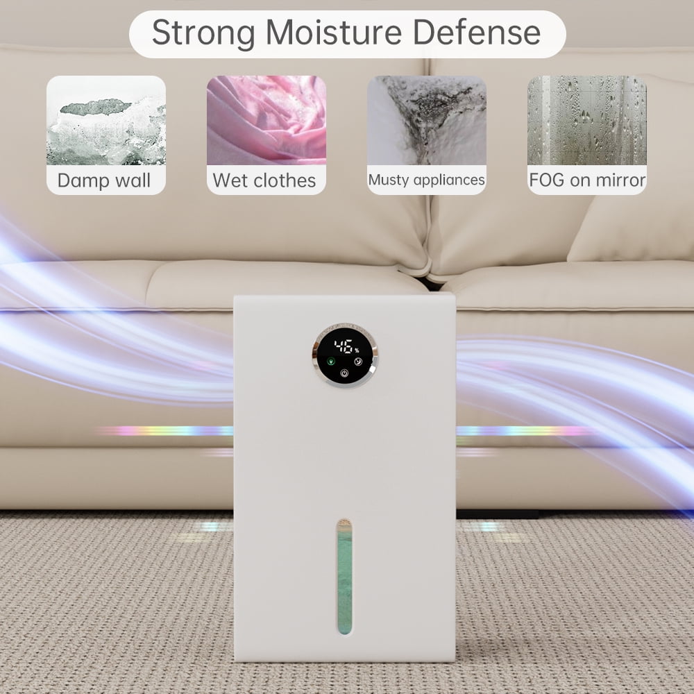 Dehumidifier for Home, 120 oz Water Tank with 7 Colors LED Light and Touch Screen 1,000 Sq. ft Coverage Area