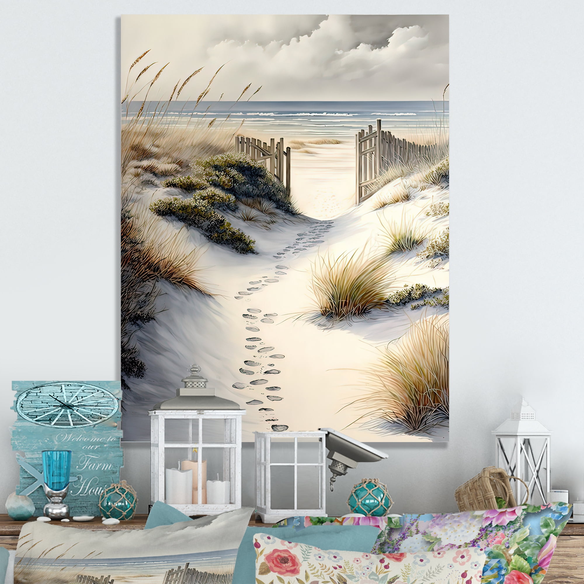 Designart Path To The Ocean V Canvas Wall Art