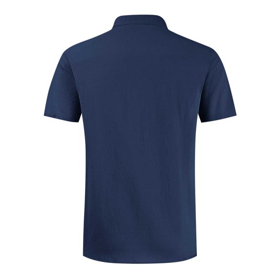 Mens Short Sleeve Button Down Shirts Quick Dry with Pockets Outdoor Summer for Beach Vacation Navy M