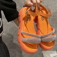 thumbnail image 2 of Sandalias decorativas con lentejuelas, zapatos de gladiador con plataforma combinables a la moda para mujer, tacón medio, punta abierta, hebilla de una línea, Sandals39 Gao Jinjia LED, 2 of 2