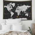 thumbnail image 4 of World Map Tapestry Wall Hanging Black White Tapestry Home Décor for Home 40X30 Inch Map for kids Room Wall Art, 4 of 7
